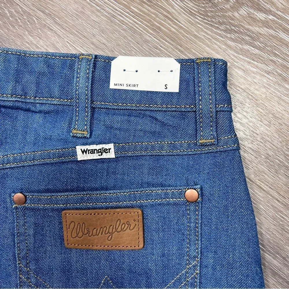NEW wrangler original mini skirt‎ denim women’s size S - Picture 6 of 7
